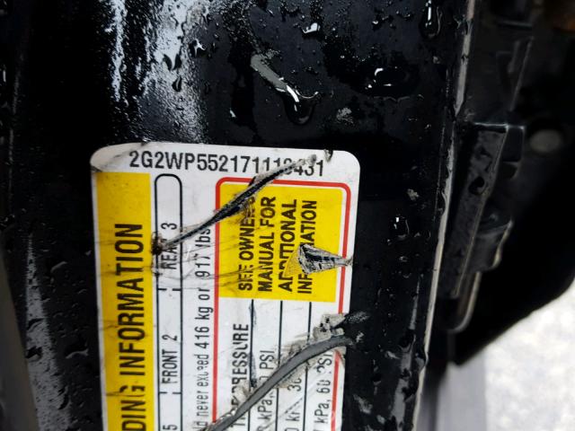 2G2WP552171118431 - 2007 PONTIAC GRAND PRIX BLACK photo 10