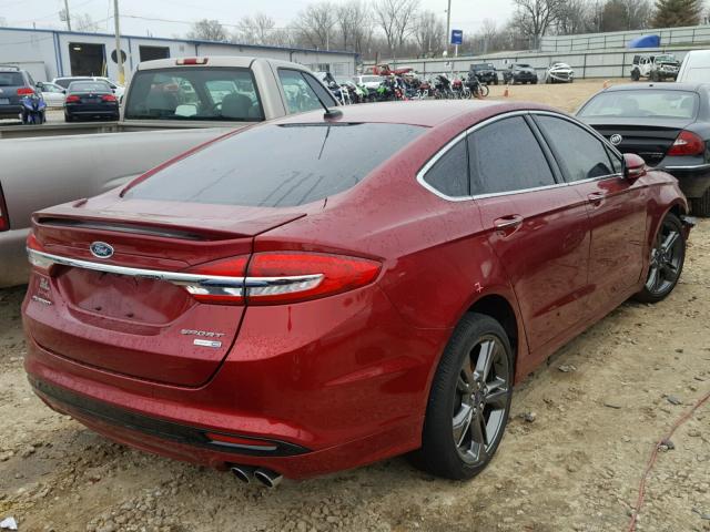 3FA6P0VP3HR194472 - 2017 FORD FUSION SPO RED photo 4