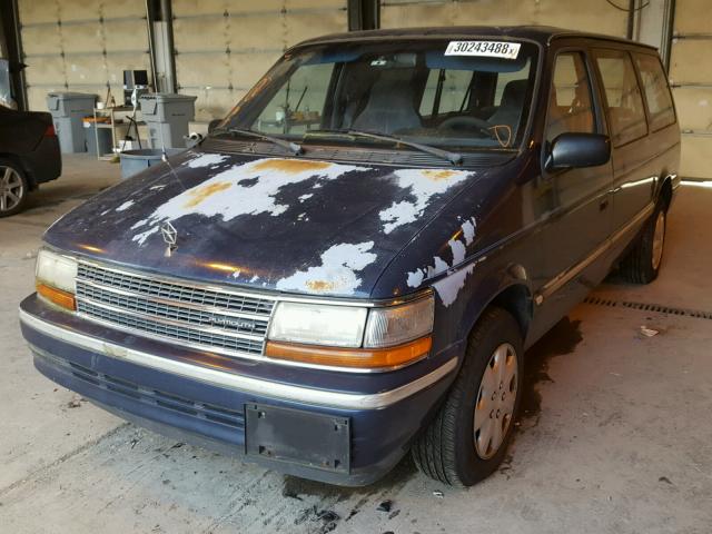 1P4GH44R1PX745182 - 1993 PLYMOUTH GRAND VOYA BLUE photo 2