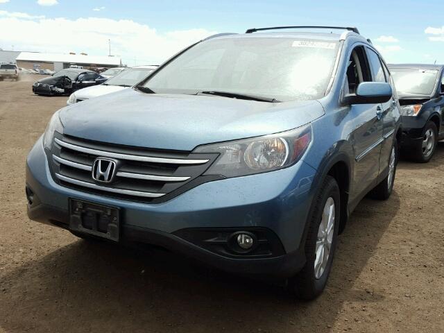 5J6RM4H77DL057248 - 2013 HONDA CR-V EX-L BLUE photo 2