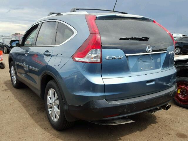 5J6RM4H77DL057248 - 2013 HONDA CR-V EX-L BLUE photo 3