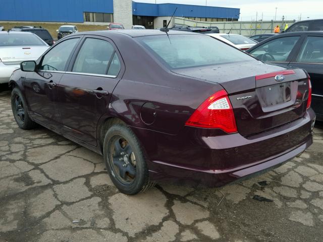 3FAHP0HA7BR323451 - 2011 FORD FUSION SE BURGUNDY photo 3