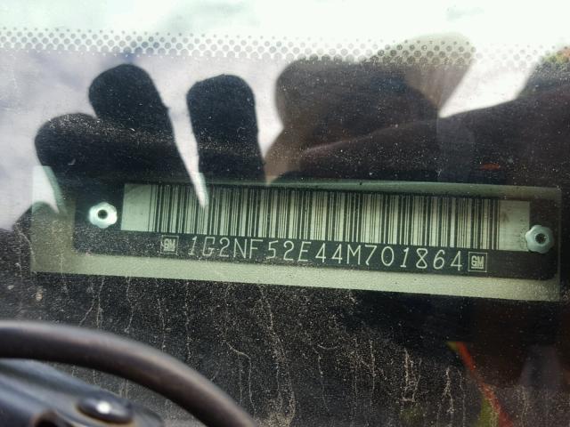 1G2NF52E44M701864 - 2004 PONTIAC GRAND AM S Qızıl foto 10