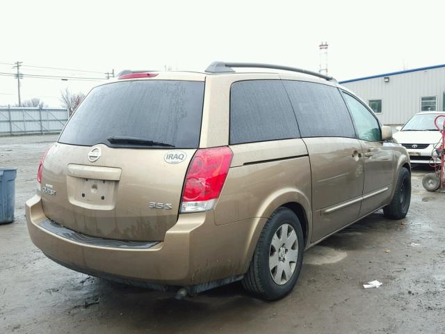 5N1BV28U24N364230 - 2004 NISSAN QUEST S BROWN photo 4