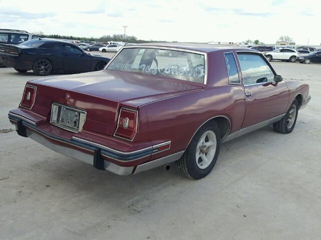 1G2AK37H0EB212411 - 1984 PONTIAC GRAND PRIX MAROON photo 4