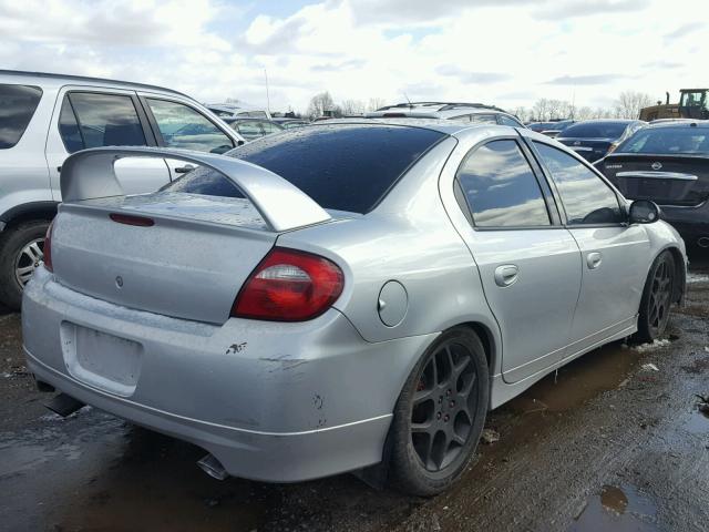 1B3ES66S14D596408 - 2004 DODGE NEON SRT-4 SILVER photo 4