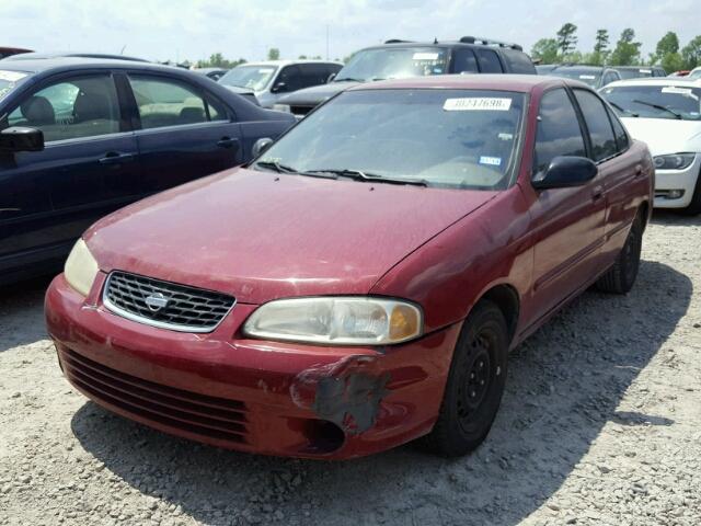 3N1CB51D0YL307627 - 2000 NISSAN SENTRA BAS RED photo 2