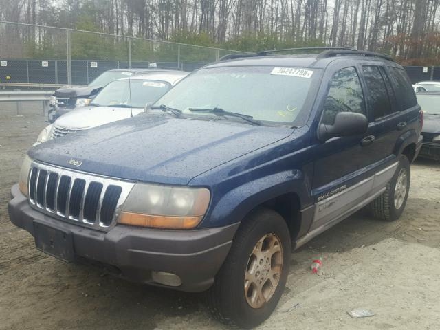 1J4GW48S3YC129302 - 2000 JEEP GRAND CHER BLUE photo 2