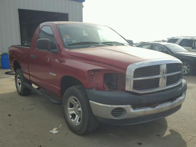 1D7HU16N28J215049 - 2008 DODGE RAM 1500 S RED photo 1