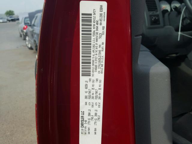 1D7HU16N28J215049 - 2008 DODGE RAM 1500 S RED photo 10