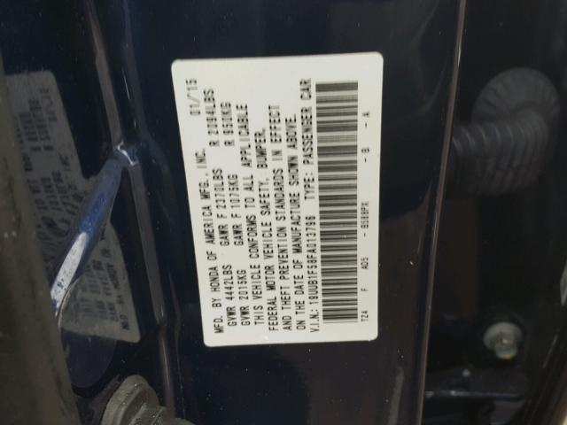19UUB1F58FA013796 - 2015 ACURA TLX TECH 蓝色 照片 10