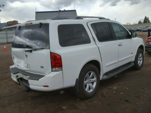 5N1AA08C28N600366 - 2008 NISSAN ARMADA SE WHITE photo 4