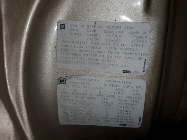 1G1BL52W7RR102668 - 1994 CHEVROLET CAPRICE CL 灰色 照片 10