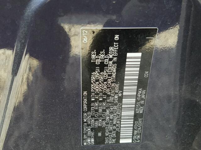 JTLZE4FE7CJ021272 - 2012 TOYOTA SCION XB PURPLE photo 10