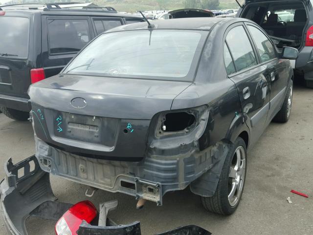 KNADE123766134846 - 2006 KIA RIO BLACK photo 4