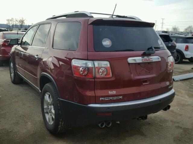 1GKEV33748J222536 - 2008 GMC ACADIA SLT წითელი ფოტო 3
