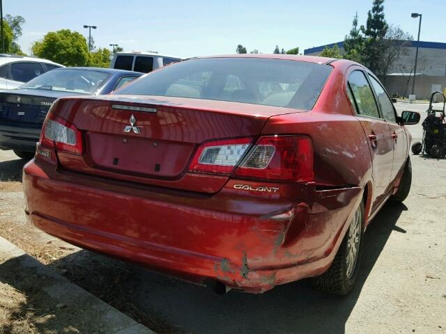 4A32B2FF1BE024787 - 2011 MITSUBISHI GALANT FE RED photo 4