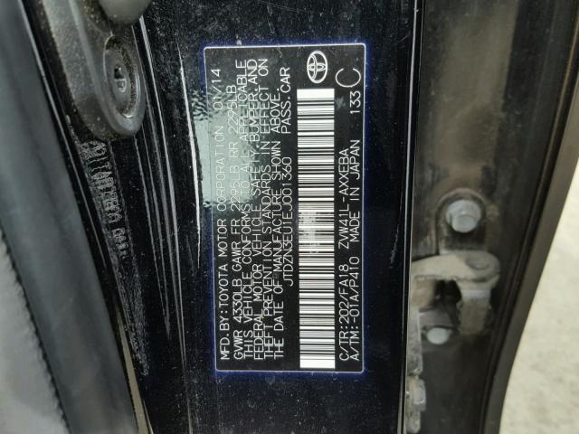 JTDZN3EU1EJ001360 - 2014 TOYOTA PRIUS V BLACK photo 10