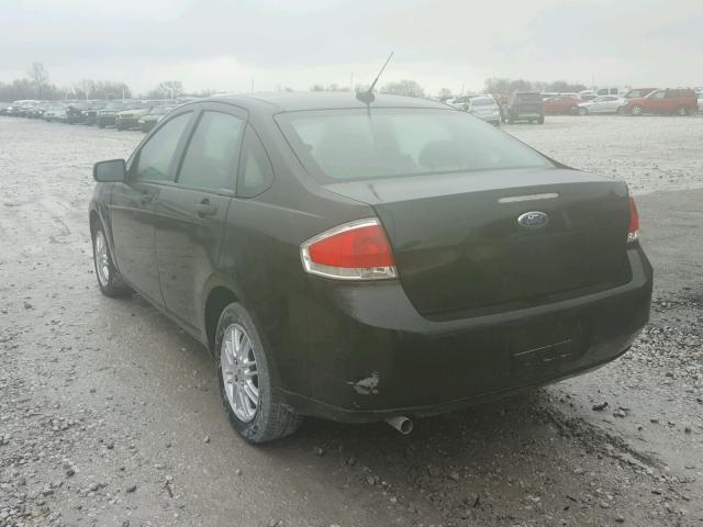 1FAHP35N59W134796 - 2009 FORD FOCUS SE BLACK photo 3