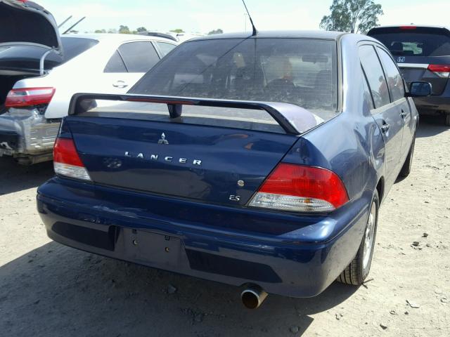 JA3AJ26EX3U014399 - 2003 MITSUBISHI LANCER ES BLUE photo 4