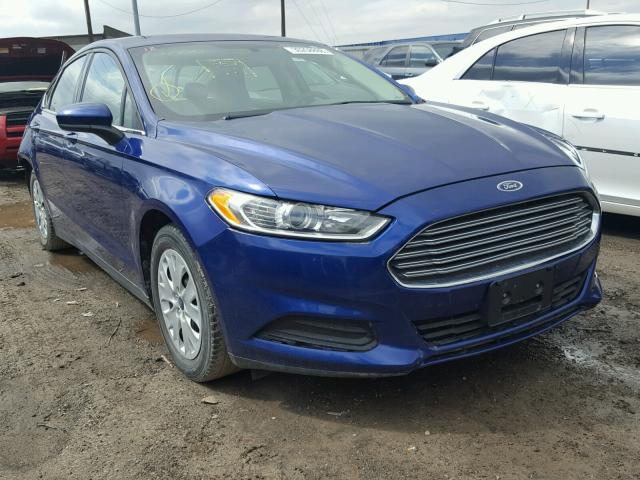 3FA6P0G73ER388475 - 2014 FORD FUSION S BLUE photo 1