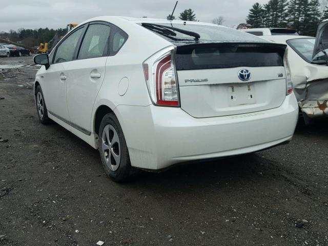 JTDKN3DU0C5453860 - 2012 TOYOTA PRIUS WHITE photo 3