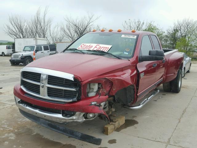 3D7MX48A17G831388 - 2007 DODGE RAM 3500 S RED photo 2