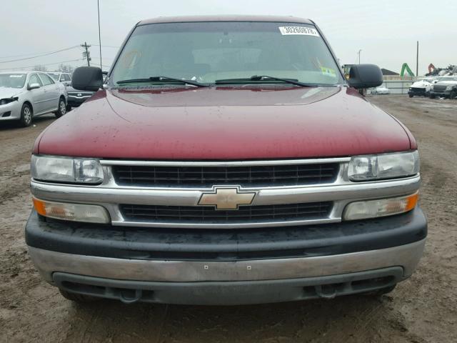 1GNFK16T81J281155 - 2001 CHEVROLET SUBURBAN K RED photo 9