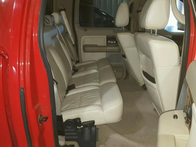 1FTPW12534KB85165 - 2004 FORD F150 2WD RED photo 6