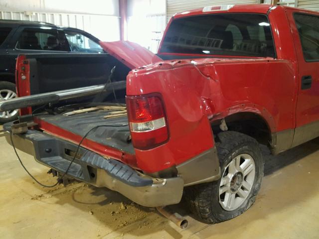 1FTPW12534KB85165 - 2004 FORD F150 2WD RED photo 9