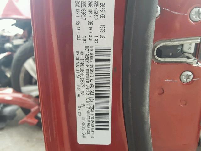 1C4NJDBB7FD130576 - 2015 JEEP COMPASS SP RED photo 10