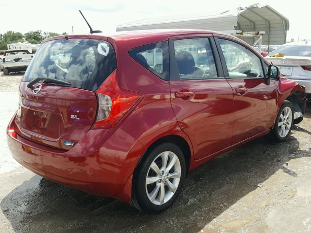 3N1CE2CP0EL390808 - 2014 NISSAN VERSA NOTE RED photo 4