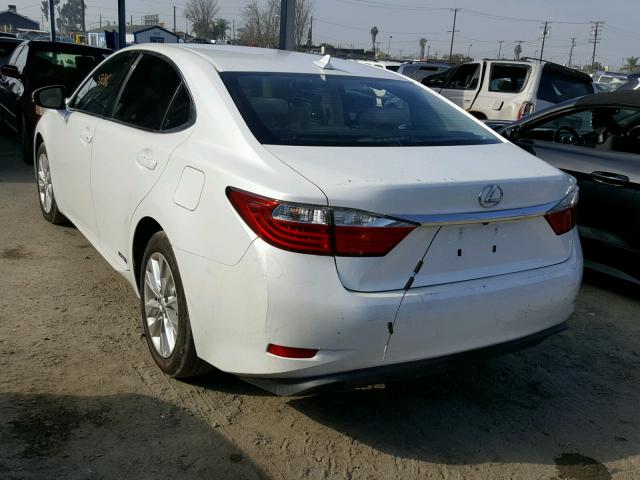 JTHBW1GGXE2041794 - 2014 LEXUS ES 300H WHITE photo 3