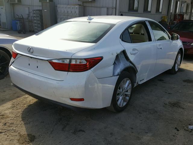 JTHBW1GGXE2041794 - 2014 LEXUS ES 300H WHITE photo 4