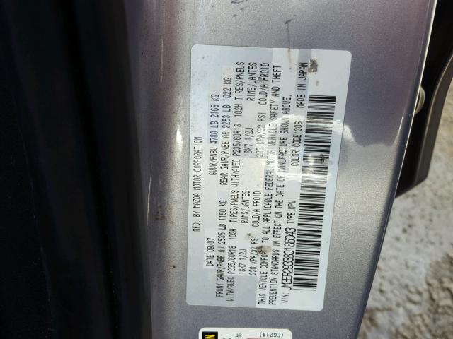 JM3ER293380186043 - 2008 MAZDA CX-7 SILVER photo 10