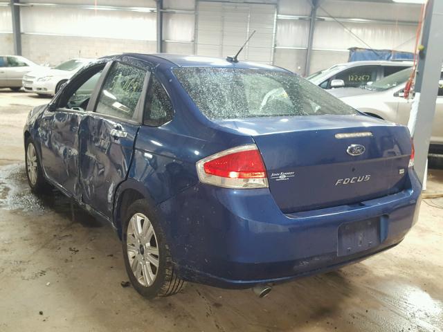 1FAHP35N38W248875 - 2008 FORD FOCUS SE BLUE photo 3