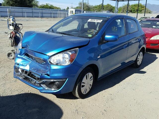 ML32A3HJ5HH002458 - 2017 MITSUBISHI MIRAGE BLUE photo 2