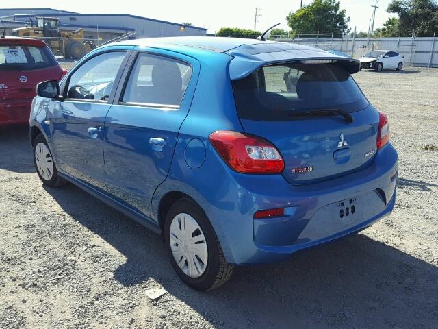 ML32A3HJ5HH002458 - 2017 MITSUBISHI MIRAGE BLUE photo 3