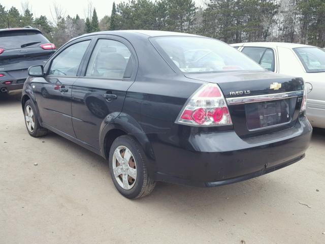 KL1TD56688B016318 - 2008 CHEVROLET AVEO BASE Siyah fotoğraf 3