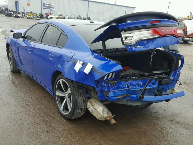 2C3CDXCT3DH682460 - 2013 DODGE CHARGER R/ BLUE photo 3