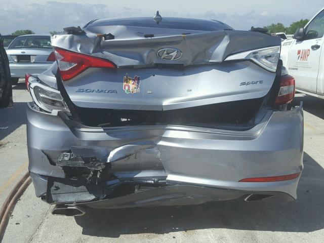 5NPE34AF2FH202194 - 2015 HYUNDAI SONATA SPO SILVER photo 9