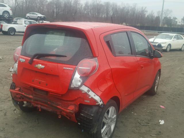 KL8CD6S94FC795165 - 2015 CHEVROLET SPARK 1LT RED photo 4