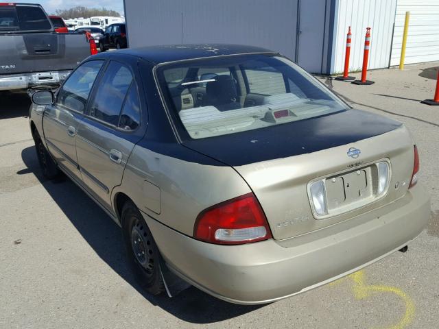 3N1CB51D72L686505 - 2002 NISSAN SENTRA XE TAN photo 3