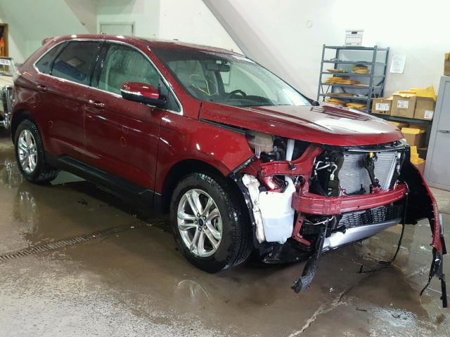 2FMTK4J93FBB92206 - 2015 FORD EDGE SEL RED photo 1