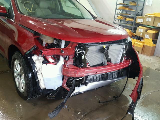 2FMTK4J93FBB92206 - 2015 FORD EDGE SEL RED photo 9