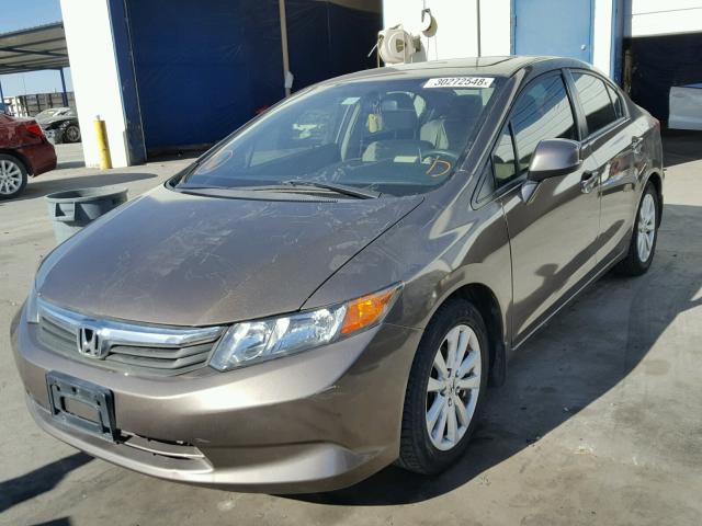 2HGFB2F81CH528922 - 2012 HONDA CIVIC EX BROWN photo 2
