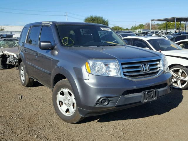 5FNYF3H21DB038000 - 2013 HONDA PILOT LX GRAY photo 1