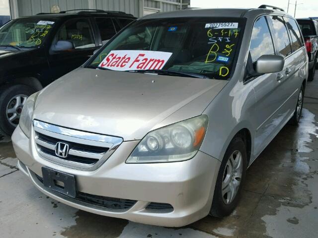 5FNRL38405B419191 - 2005 HONDA ODYSSEY EX SILVER photo 2