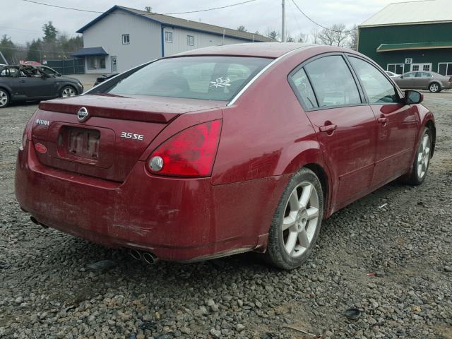 1N4BA41E75C820014 - 2005 NISSAN MAXIMA SE RED photo 4