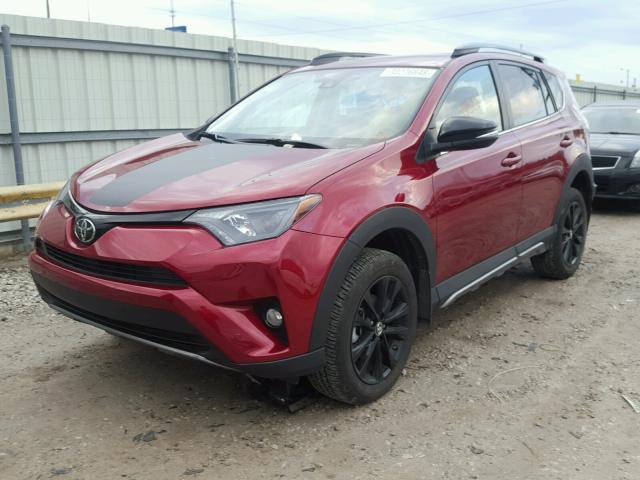 2T3RFREV7JW699655 - 2018 TOYOTA RAV4 ADVEN MAROON photo 2